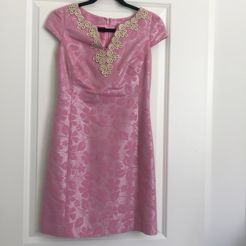Lilly Pulitzer pink floral midi